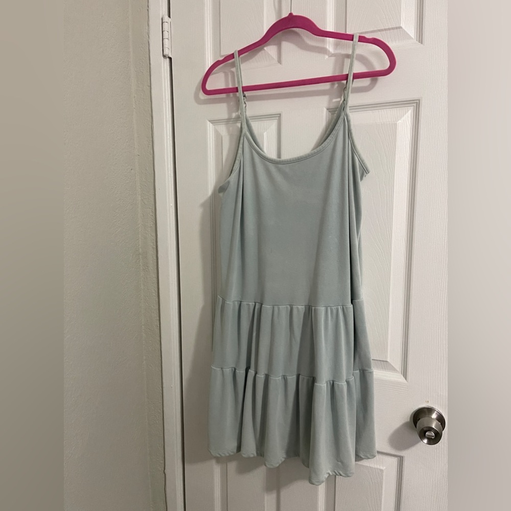 Beachy tiered dress in seafoam